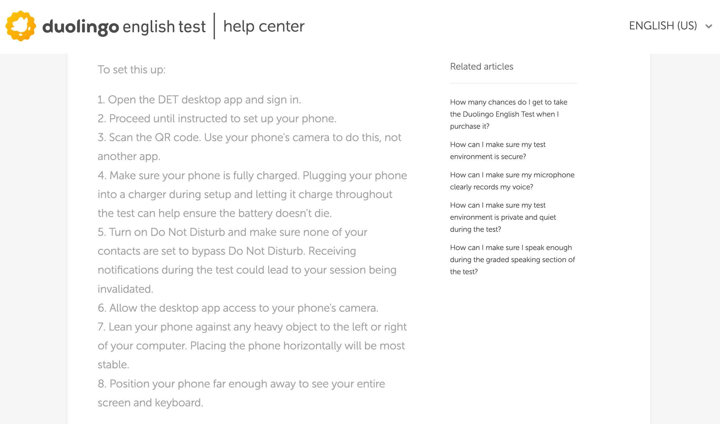 Guide to set up