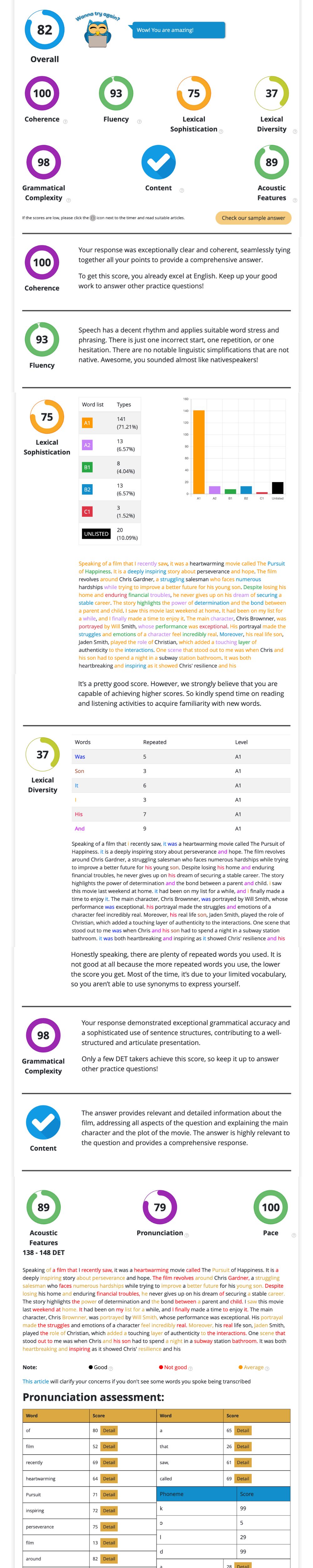 Read then Speak DET feedback, DET Ready, DET Practice, DET Preparation, DET Practice Materials