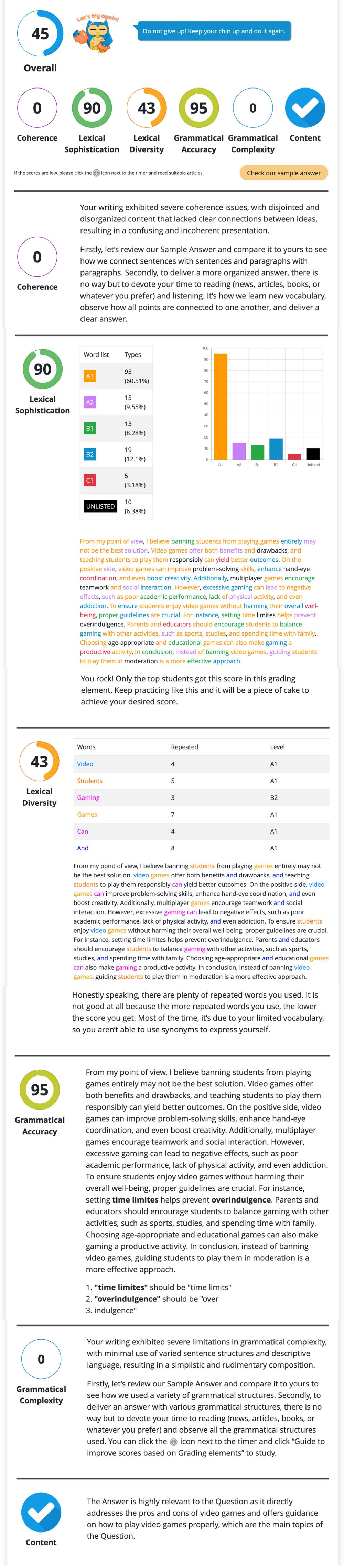 Writing Sample DET feedback, DET Ready, DET Practice, DET Preparation, DET Practice Materials