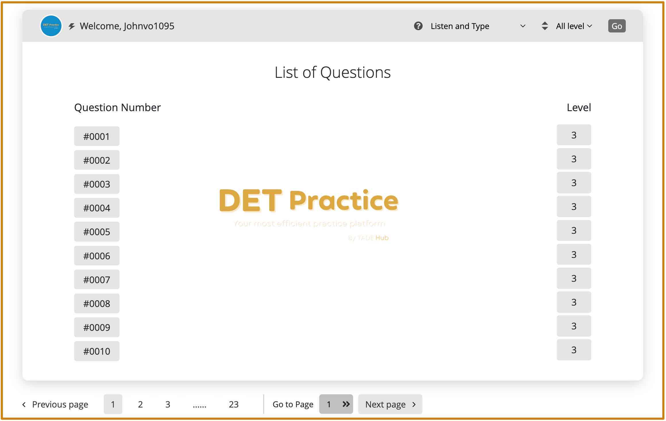 det practice platform, det practice platform, duolingo test preparation, listen and type