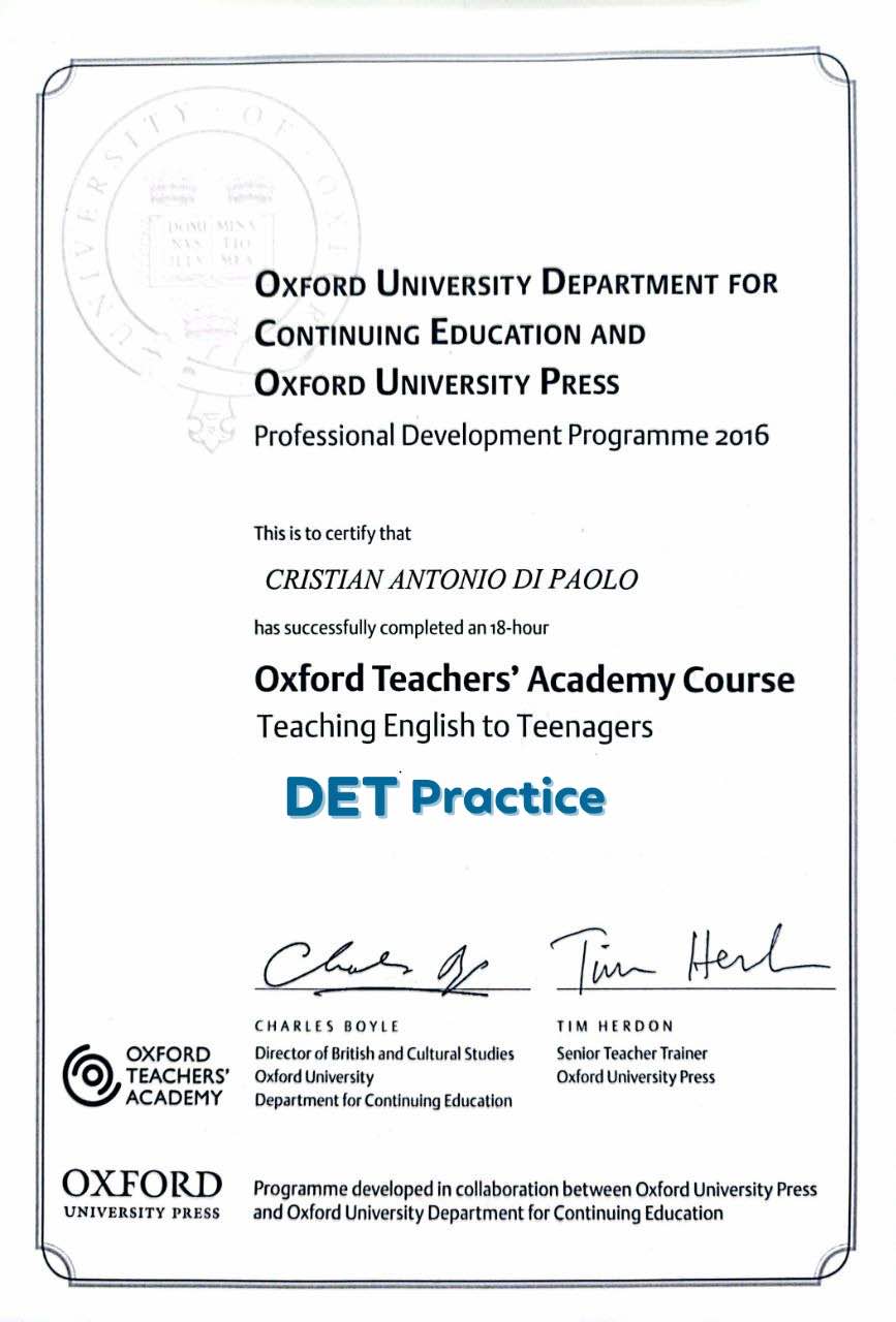Teaching Teenagers by Oxford, duolingo English test, DET Ready, DET Practice Platform, DET preparation