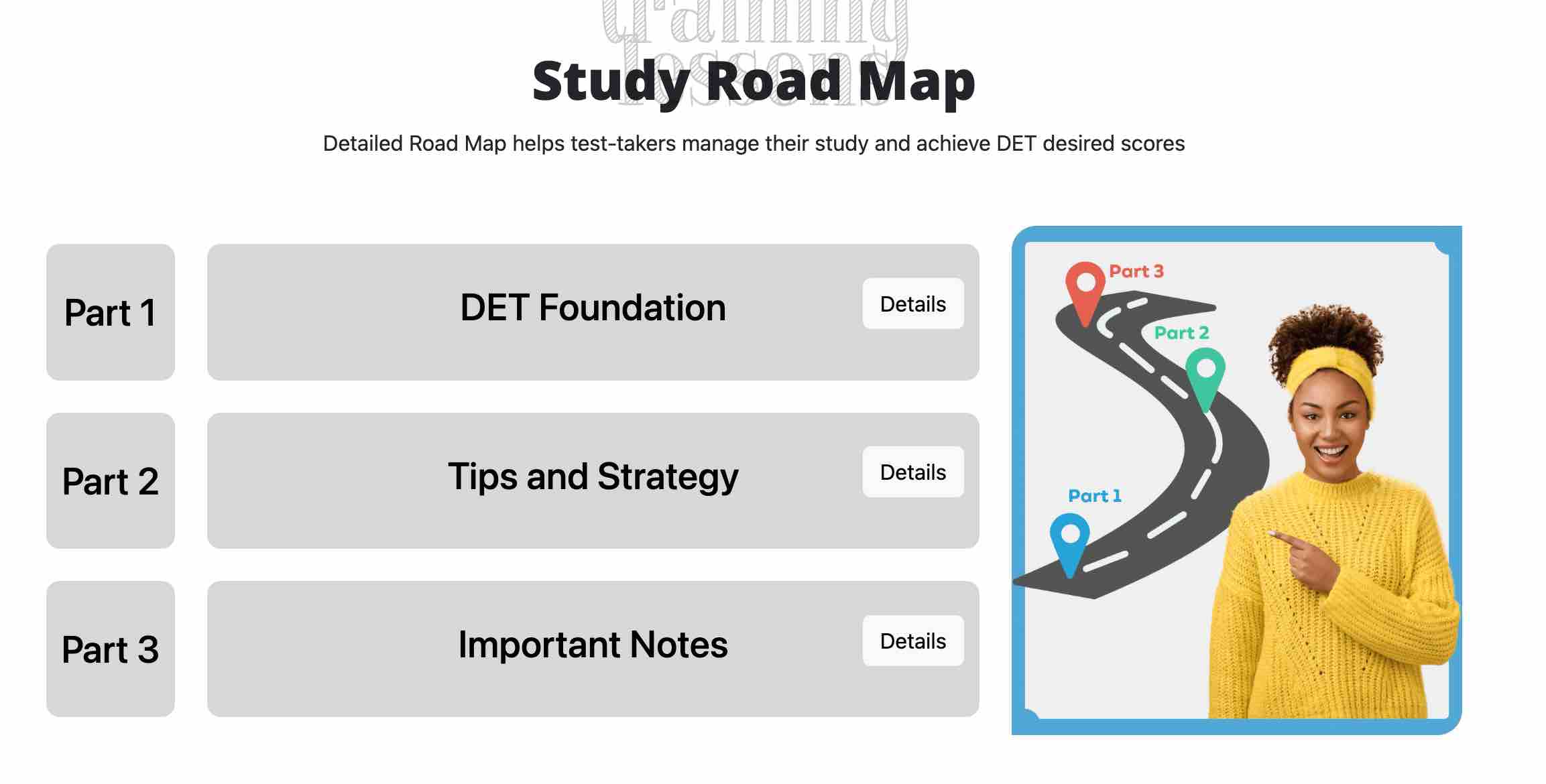 DET study road map, Duolingo English Test, DET Ready, DET Practice Platform, DET Preparation course