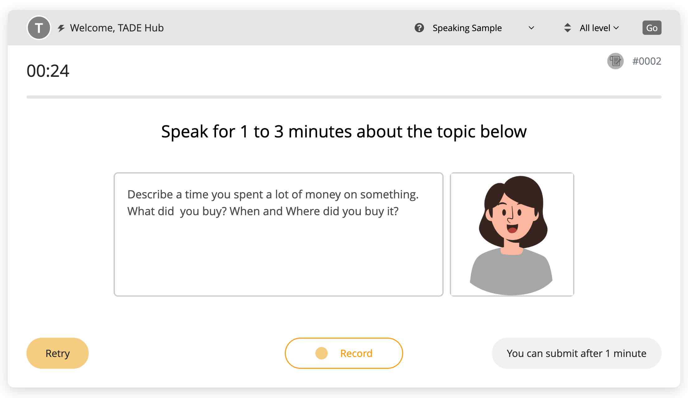 DET Speaking sample practice, DET Practice platform, Duolingo Test preparation, duolingo speaking skills, production and conversation sub-scores