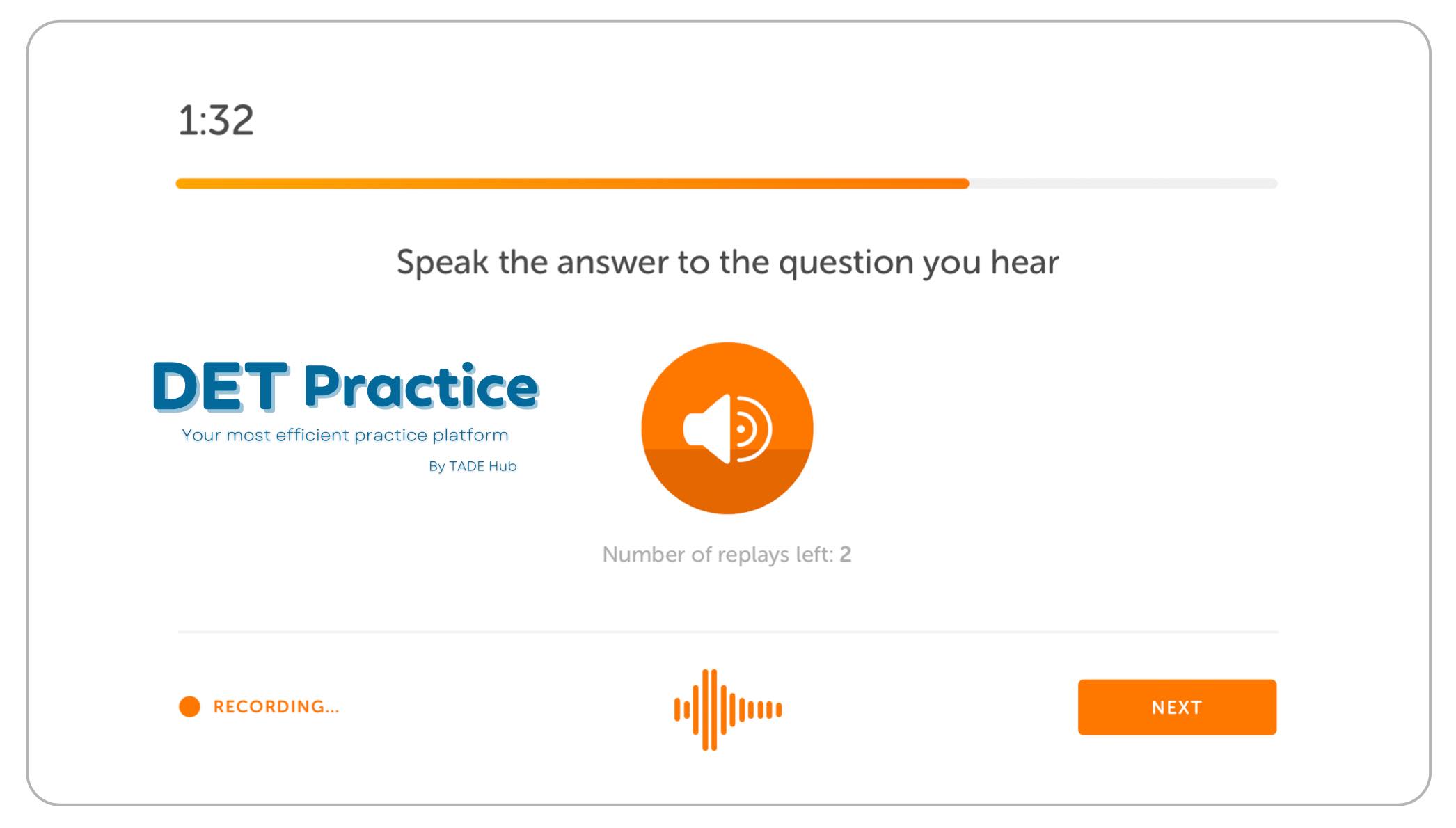 duolingo listen then speak, DET Practice platform, Duolingo Test preparation, duolingo speaking skills, production and conversation sub-scores