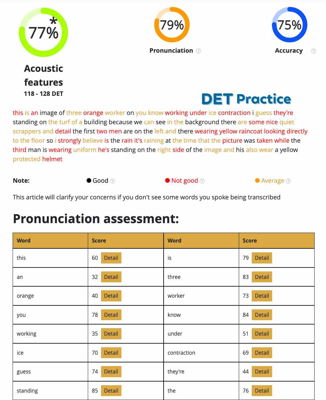 DET Ready Pronunciation feedback, duolingo English test, det ready, det ready practice, duolingo practice platform