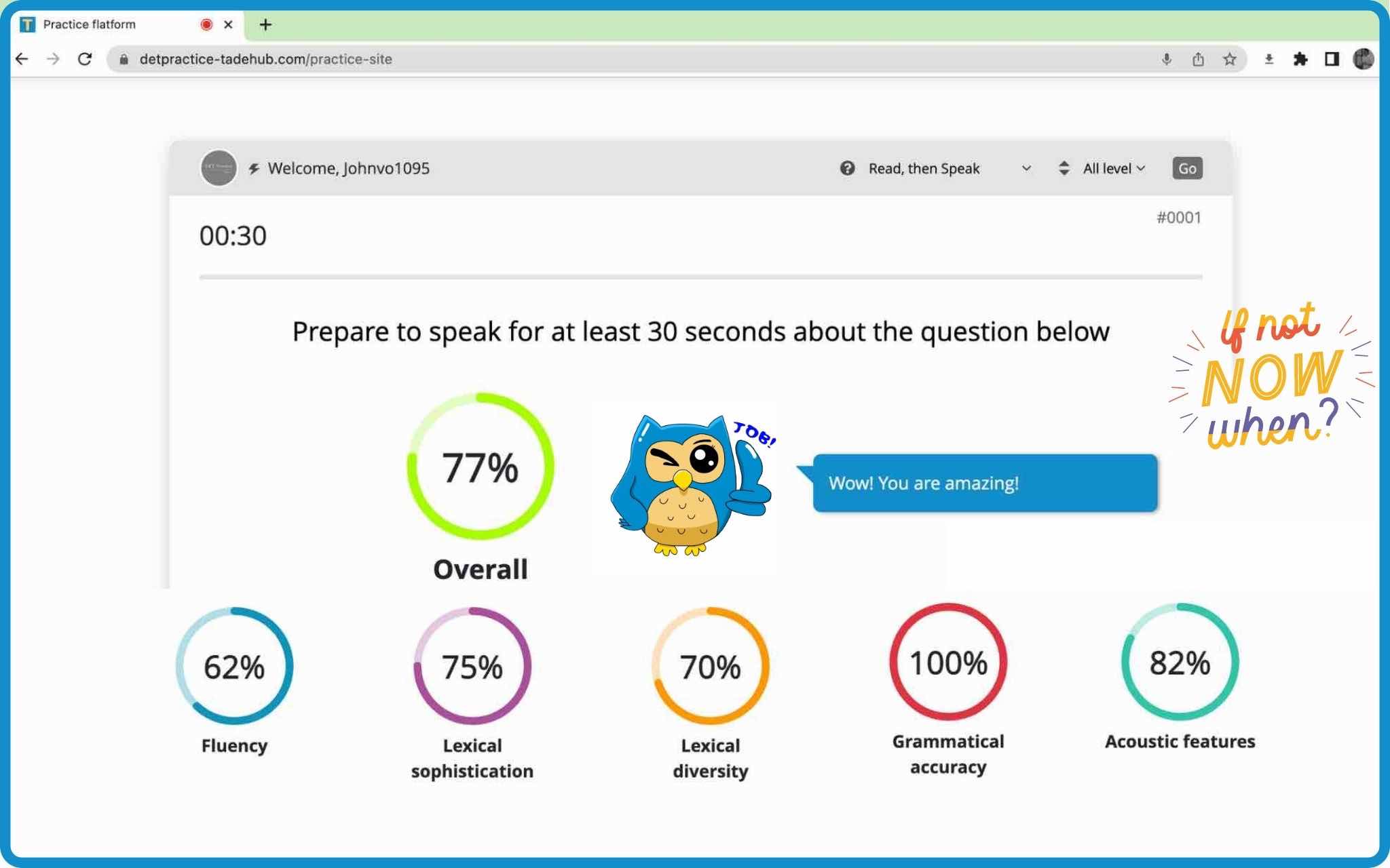 Duolingo English Test estimated scores explanation