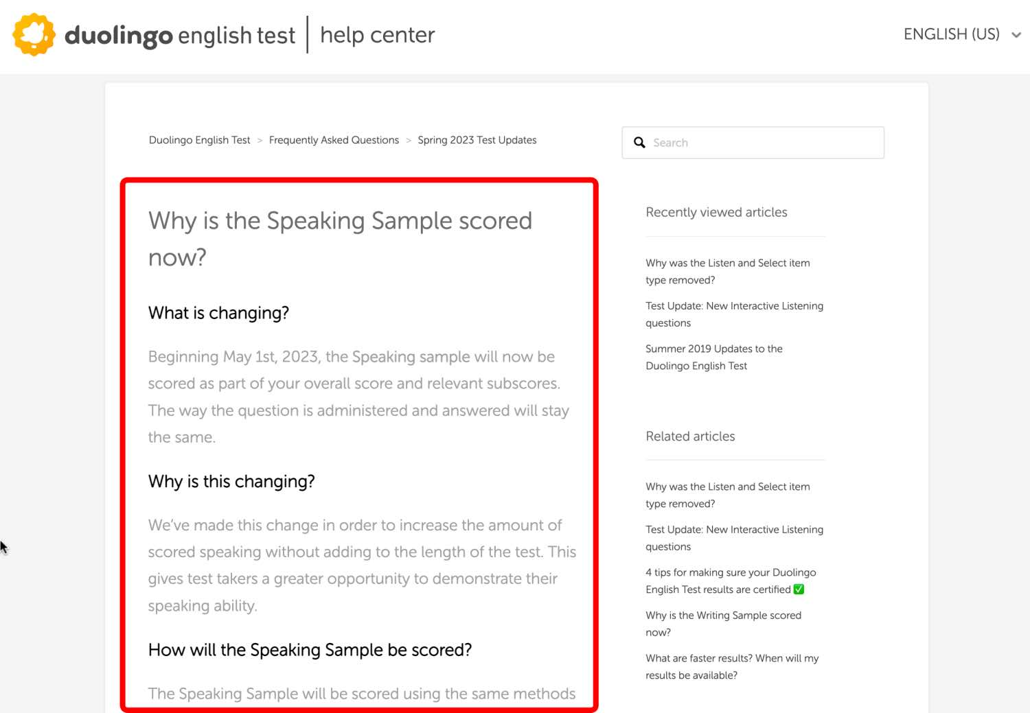 Scored Speaking sample, Duolingo English Test, DET Practice Platform, DET Ready, DET Preparation course